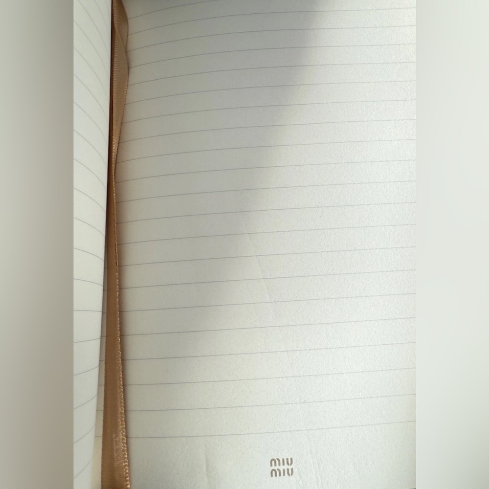 New in Bag Miu Miu Brown GWP Lined Notebook with Miu Miu on Each Page + Belt - Picture 3 of 6